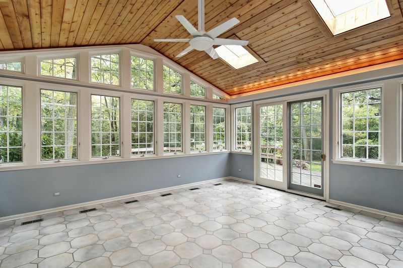 Summer sunroom with open windows